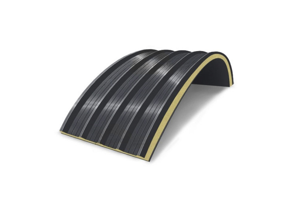 Арочная сэндвич-панель PIR (ПИР), 1000х220 мм, 0.5/0.5, Текстурированный полиэстер